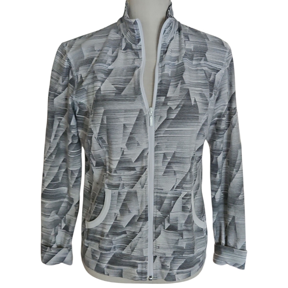 Reebok Grey/ White Performance Full Zip Golf Jacket NWOT